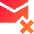 Mail Remove Icon from Sharp Gradient Set