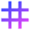 Sign Hashtag Straight Icon from Sharp Gradient Set