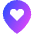 Location Heart Pin Icon from Sharp Gradient Set