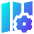 Map Setting Gear Icon from Sharp Gradient Set