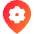 Pin Setting Gear Icon from Sharp Gradient Set
