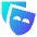 Theater Mask Icon from Sharp Gradient Set
