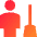 Cleaning Room Man Icon from Sharp Gradient Set