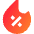 Discount Percent Fire Icon from Sharp Gradient Set