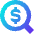 Search Dollar Icon from Sharp Gradient Set