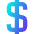 Dollar Icon from Sharp Gradient Set
