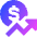 Dollar Increase Icon from Sharp Gradient Set