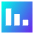 Graph Bar Decrease Square Icon from Sharp Gradient Set