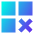 Application Delete Cross Icon from Sharp Gradient Set