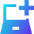 Laptop Add Plus Icon from Sharp Gradient Set