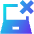 Laptop Delete Cross Icon from Sharp Gradient Set