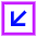 Line Arrow Diagonal Bottom Left Square Icon from Sharp Neon Set