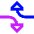 Triangle Arrow Dodge 2 Icon from Sharp Neon Set