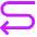 Line Arrow Curvy Left Down Icon from Sharp Neon Set
