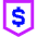 Security Shield Icon from Sharp Neon Set