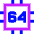 Computer Chip Sixty Four Core Icon from Sharp Neon Set