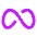 Meta Logo Icon from Sharp Neon Set
