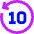 Button Go Backward 10 Icon from Sharp Neon Set