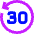 Button Go Backward 30 Icon from Sharp Neon Set