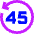 Button Go Backward 45 Icon from Sharp Neon Set