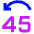 Button Jump Backward 45 Icon from Sharp Neon Set