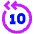 Button Skip Backward 10 Icon from Sharp Neon Set