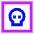 Dice Skull Icon from Sharp Neon Set