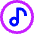 Music Note Circle Icon from Sharp Neon Set