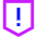 Warning Shield Icon from Sharp Neon Set