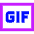 Gif Format Icon from Sharp Neon Set