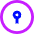 Keyhole Lock Circle Icon from Sharp Neon Set