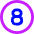 Number Eight Circle Icon from Sharp Neon Set