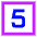 Number Five Square Icon from Sharp Neon Set