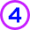 Number Four Circle Icon from Sharp Neon Set