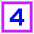 Number Four Square Icon from Sharp Neon Set