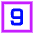 Number Nine Square Icon from Sharp Neon Set