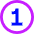 Number One Circle Icon from Sharp Neon Set