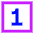 Number One Square Icon from Sharp Neon Set