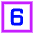 Number Six Square Icon from Sharp Neon Set