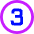 Number Three Circle Icon from Sharp Neon Set