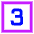 Number Three Square Icon from Sharp Neon Set