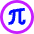 Pi Symbol Circle Icon from Sharp Neon Set