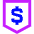 Money Shield Icon from Sharp Neon Set