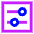 Horizontal Slider Square Icon from Sharp Neon Set