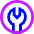 Wrench Circle Icon from Sharp Neon Set