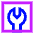 Wrench Square Icon from Sharp Neon Set