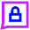 Chat Bubble Square Lock Icon from Sharp Neon Set