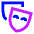 Theater Mask Icon from Sharp Neon Set