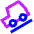 Car Hill Down Icon from Sharp Neon Set