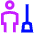 Cleaning Room Man Icon from Sharp Neon Set